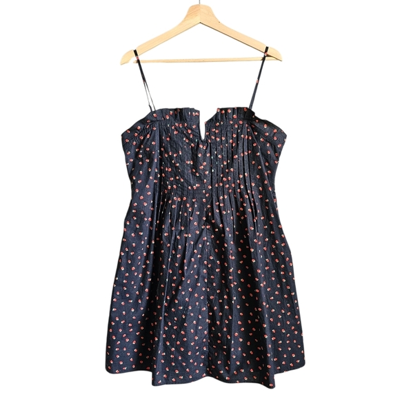 Pintuck Cami Dress in Fresh Strawberries Madewell Size 12 - Picture 2 of 7